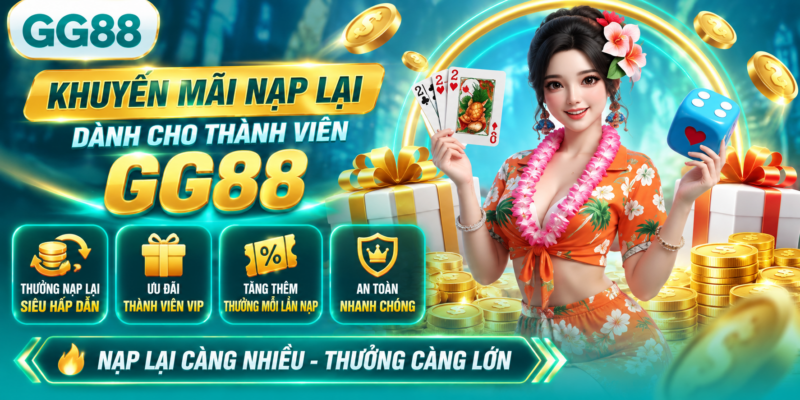 Khuyến mãi nạp lại dành cho thành viên GG88 Khuyến mãi nạp lại dành cho thành viên GG88